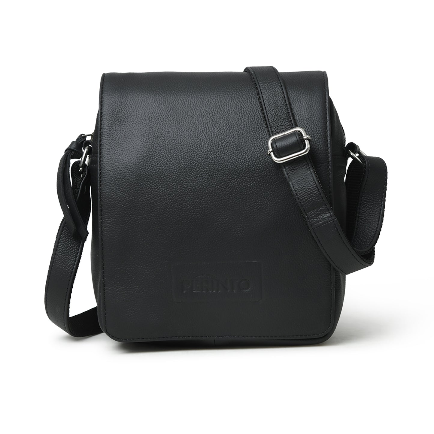 Perinto Leather Messenger Bag PUSB-6001 Black