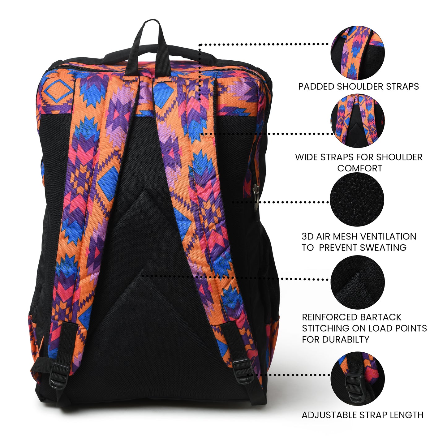 Prakash Tribal Laptop Backpack PLP-507 Orange