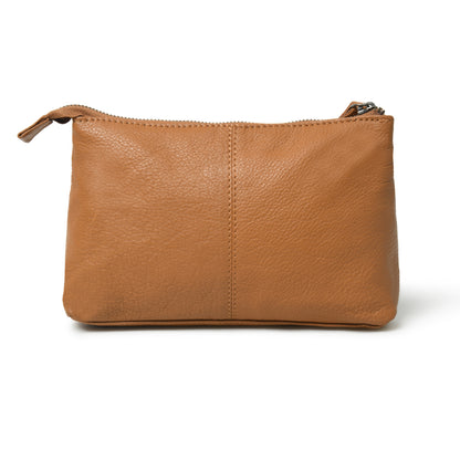 Perinto Leather vanity pouch unisex PUVP-4001 Tan