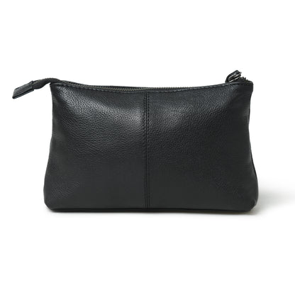 Perinto Leather vanity pouch unisex PUVP-4001 Black