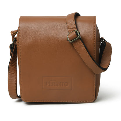 Perinto Leather Side Sling Bag PUSB-6001 Tan