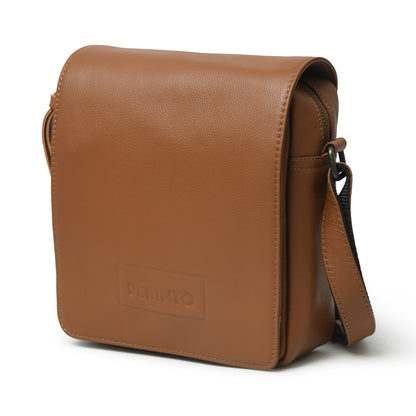 Perinto Leather Side Sling Bag PUSB-6001 Tan