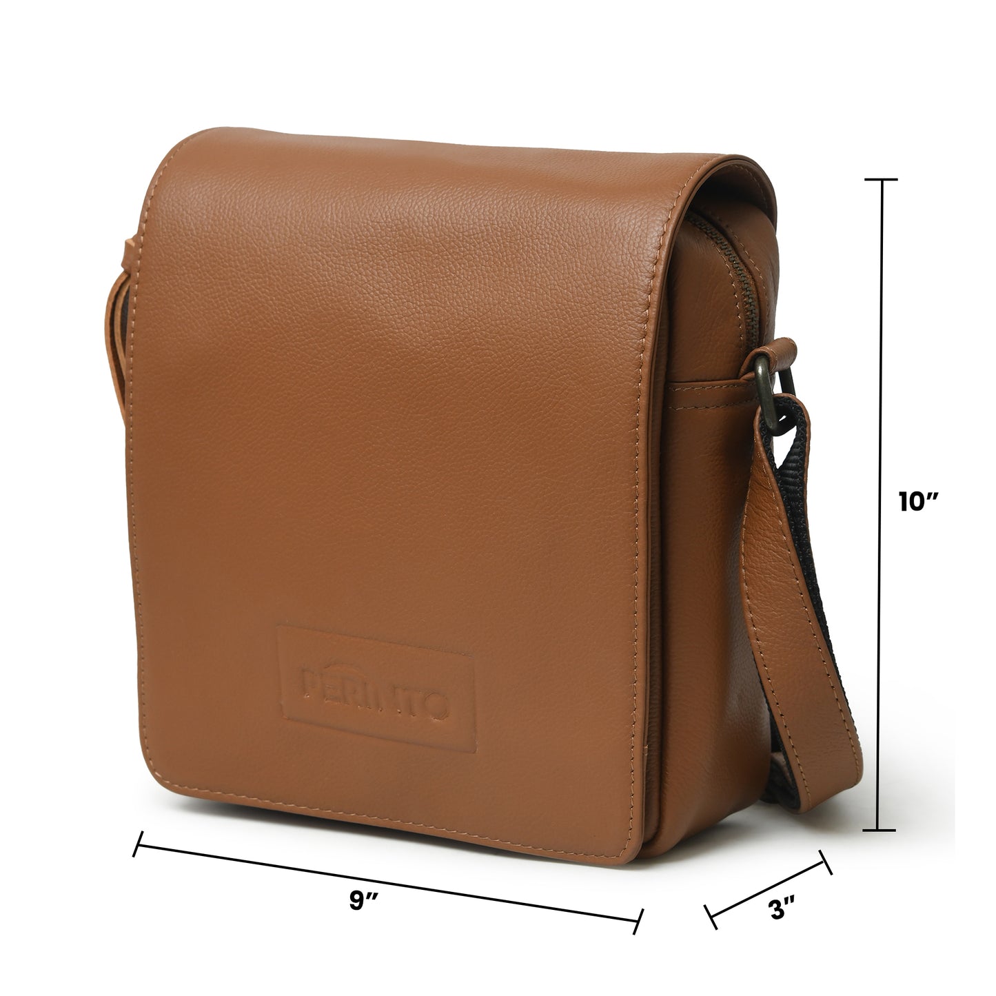 Perinto Leather Side Sling Bag PUSB-6001 Tan